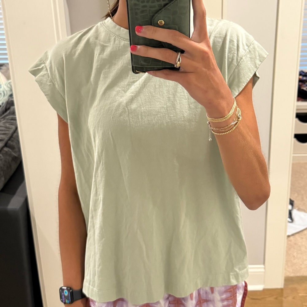 A New Day Green Boxy Cap Sleeve T-Shirt
